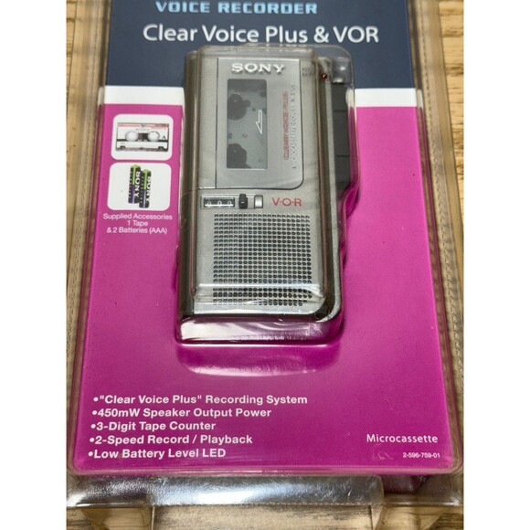 New‎ Sealed NOS Sony Microcassette Recorder Clear Voice Plus & VOR M-570V - Picture 3 of 5